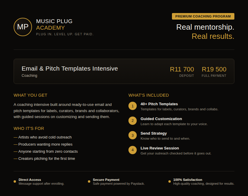 Email & Pitch Templates Intensive (Coaching)